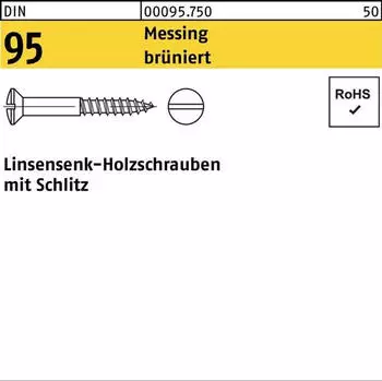 Industrial Quality Supplies Holzschraube DIN 95 Linsensenkkopf Schlitz Messing brüniert 3x35 (000957500030035)