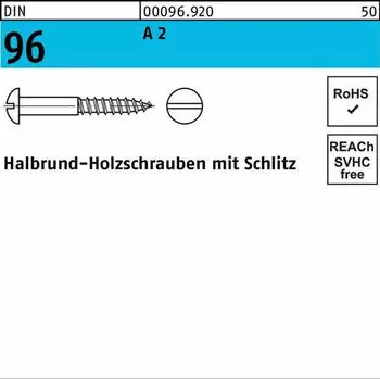 Industrial Quality Supplies Halbrund-Holzschraube mit Schlitz 4,5x40 Edelstahl A2 (000969200045040)