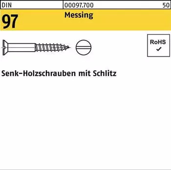 Theo Schrauben Senk-Holzschrauben mit Schlitz DIN 97 Messing 3 x 25 (977000030025)