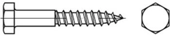 Industrial Quality Supplies Sechskant-Holzschraube DIN 571 12 x 120 Stahl galvanisch verzinkt (005710100120120)