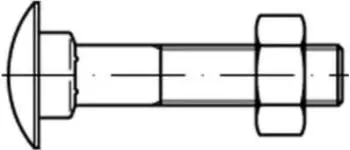 Industrial Quality Supplies Flachrundschraube DIN 603 M6x16 Stahl 4.6 galvanisch verzinkt mit Vierkantansatz und Mutter (006034100060016)