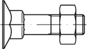 Theo Schrauben Senkkopfschraube DIN 605 mit Vierkantansatz M6x35 Stahl 4.6 blank mit Mutter (006054000060035)