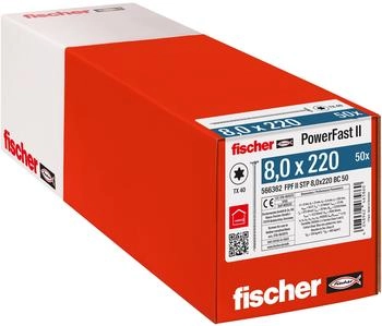 Fischer PowerFast II Holzbauschraube 10,0 x 220 Tellerkopf TX Teilgewinde (566345)