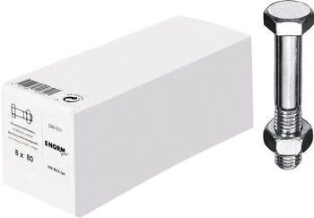 KLOKOW Sechskant Bauschrauben DIN 601 inkl. Mutter M16 galvanisch verzinkt (6014100160120)