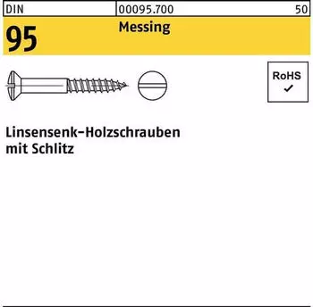 REYHER DIN 95 LIKO Schlitz 6x 40 Messing 200 Stück