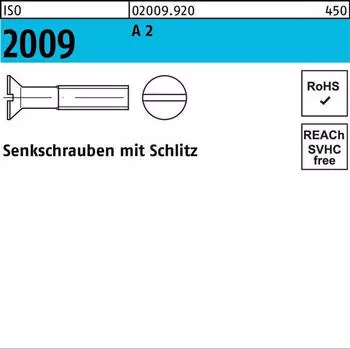 REYHER Senkschraube ISO 2009 Schlitz M4x 12 A 2 1000 Stück