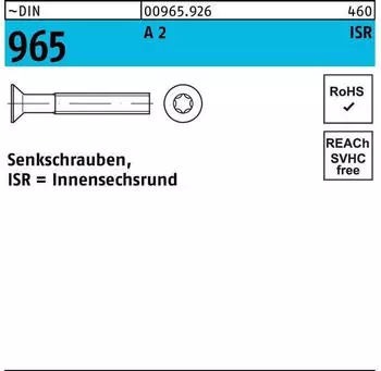 REYHER Senkschraube DIN 965 ISR M4x 12-T20 A 2 1000 Stück