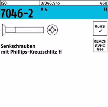 REYHER Senkschraube ISO 7046-2 PH M4x 18-H A 4 1000 Stück