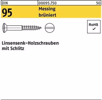 REYHER DIN 95 LIKO Schlitz 3x 30 Messing brüniert 200 Stück