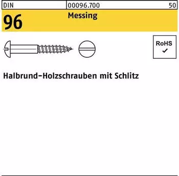 REYHER DIN 96 Halbrundkopf Schlitz 3,5x 30 Messing 200 Stück