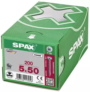 Spax Schraube R 88093 Ruko Spitze/T-STAR 5x50/46-T20 Sta galv.verz. WIROX 200St. SPAX