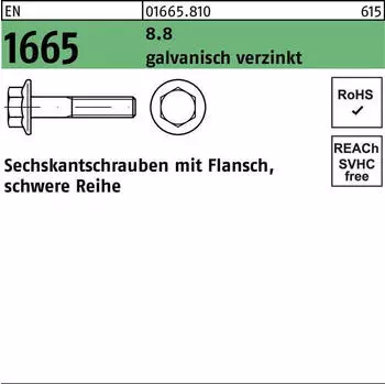 Theo Schrauben Sechskant-Flanschschraube EN 1665 M8x30 Stahl 8.8 galvanisch verzinkt (016658100080030)