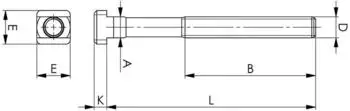 AMF T-Nutenschraube DIN 787 M16x16x125, Güteklasse 8.8, mit Mutter und Scheibe (84392)