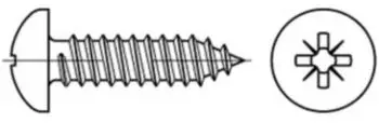 Contorion Linsenkopf-Blechschraube Kreuzschlitz Form C-Z, Stahl galv. verz., 3,5x45mm (070493030035045)