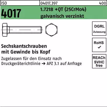 BUMAX Sechskantschraube ISO 4017 VG M30x110 1.7218 (25CrMo4) galv. verz. (040173970300110)