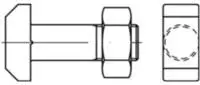Din 261 Hammerkopfschraube M16x60 Stahl 4.6 Blank M. Mutter 10 Stk
