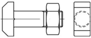 Reyher Hammerkopfschraube mit Mutter M16x60 Stahl 4.6 DIN 261 (10 St&uuml;ck)