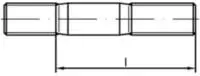 Stiftschraube DIN 835 M6x40 5.8 Einschraubende=2d 100 St&uuml;ck