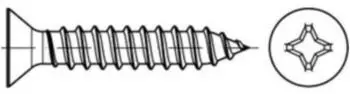 Reyher Senk-Blechschraube DIN 7982 Form C-H, Stahl galvanisch verzinkt, 6,3x80mm (079820140063080)