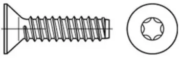 Contorion Senkkopf-Blechschraube ISO 14586-F-T30 6,3x50mm Stahl galvanisch verzinkt (145860140063050)