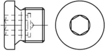 Reyher Verschlussschraube DIN 908 Stahl, Bund/Innensechskant, G 1/4 A (009085040250000)