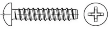 Contorion Linsenkopf-Blechschraube ISO 7049 Form F Kreuzschlitz H Edelstahl A2 2,9x16mm (070499250029016)