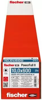 Fischer PowerFull II Holzschraube Zylinderkopf TX Vollgewinde 10x600mm blau verzinkt (562979)