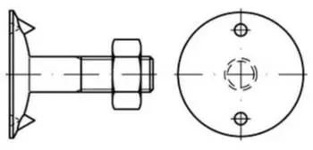 Reyher Tellerschraube DIN 15237 mit Sechskantmutter M8x25, Klasse 3.6 (152370000080025)