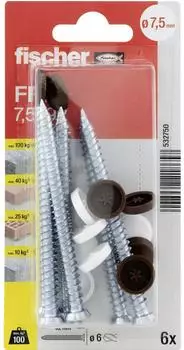 Fischer Fensterrahmenschraube FFS 7,5x92mm TX30, 6 St&uuml;ck (532750)