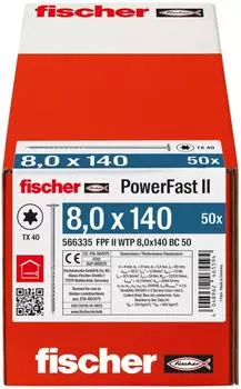 Fischer PowerFast FPF II WTP 8,0 x 140 BC 50 Tellerkopf TX Teilgewinde verzinkt