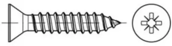 Contorion Senkkopf-Blechschraube ISO 7050 Form C-Z, Stahl galv. verzinkt, 4,8x13mm (070500160048013)