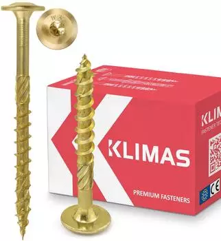 KLIMAS WKCP Tellerkopfschrauben für Holz, TORX, 6x260mm