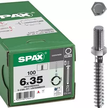 Spax S-CSA+ Betonschraube Au&szlig;engewinde 6x35mm, 100 St&uuml;ck (1861010600355)