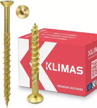 KLIMAS Konstruktionsschrauben Senkkopf Torx, gelb verzinkt