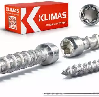 KLIMAS WKFC Vollgewinde-Konstruktionsschrauben Zylinderkopf weiß 10x400mm (WKFC-10400-B-(25))