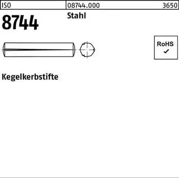 REYHER Kegelkerbstift Stahl 6x50, 100 St&uuml;ck (ISO 8744)