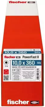 Fischer PowerFast II Holzschraube Tellerkopf TX40 10,0x360mm, 50 Stk. (566352)