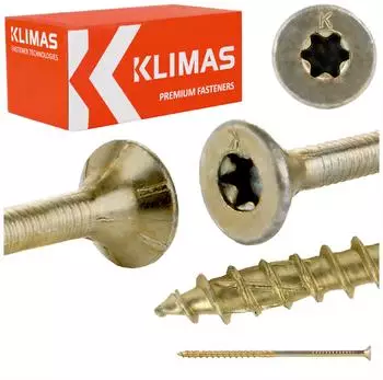 KLIMAS Holzbauschraube Senkkopf Torx, gelb, 8x180mm (50 St.)