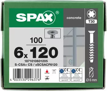 Spax S-CSA+ Betonschraube Senkkopf T30 6x120mm (1871010601205)