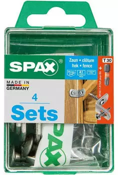 Spax Zaunverbinder blank 7x35mm Vollgewinde Flachrundkopf T-Star Plus T30 4er-Set (4357700700352)