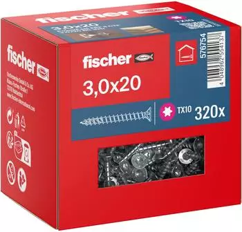 Fischer PowerFast II FPF CTF 3,0x20 Senkkopf TX10 Vollgewinde, verzinkt (576754)