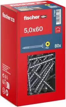 Fischer PowerFast II Spanplattenschraube 5,0x60 Senkkopf PZ2 verzinkt (577683)