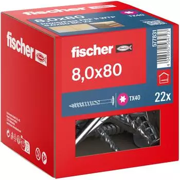 Fischer PowerFast II WTP 8,0x80 Tellerkopf TX40 Teilgewinde galv. verz. (577831)
