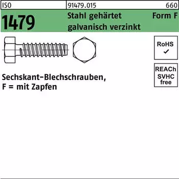 REYHER Sechskant-Blechschraube ISO 1479 Zapfen/6-kt Stahl galv. verzinkt 4,2x25mm (ISO 1479-F)