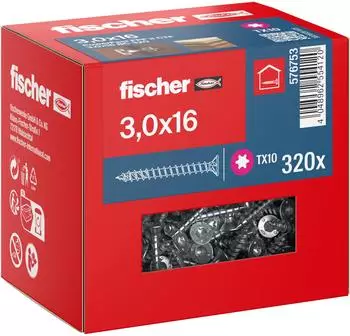 Fischer PowerFast II Spanplattenschraube 3,0x16mm Senkkopf TX Vollgewinde (576753)