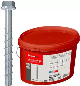 Fischer UltraCut FBS II 8x80 30/15 Betonschrauben mit Unterlegscheibe, Eimer 220 Stk. (563925)