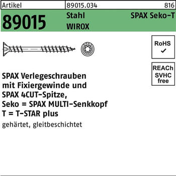 Spax International Spax 4,5 x 60/26,5 mm T-Star plus WIROX 500 St. (0541010450605)