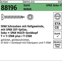 SPAX Holzbau Senkkopf Vollgewinde Torx 50 Wirox-Silber mit Bewertung - 12x500 mm