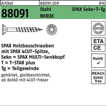 Spax International Spax 10x160 Senkkopf WIROX 50 Stk. (0191011001605)