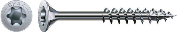 Spax Universalschraube 4,5 x 60 mm 300 Stück Teilgewinde Senkkopf T-STAR plus T20 4CUT WIROX (4191010450609)